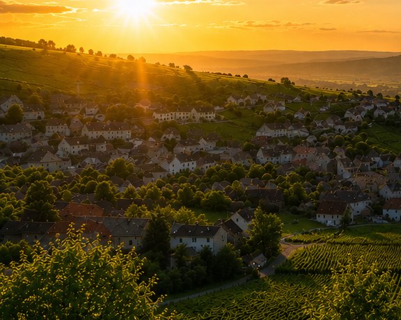 Vignoble de Champillon au coucher du soleil